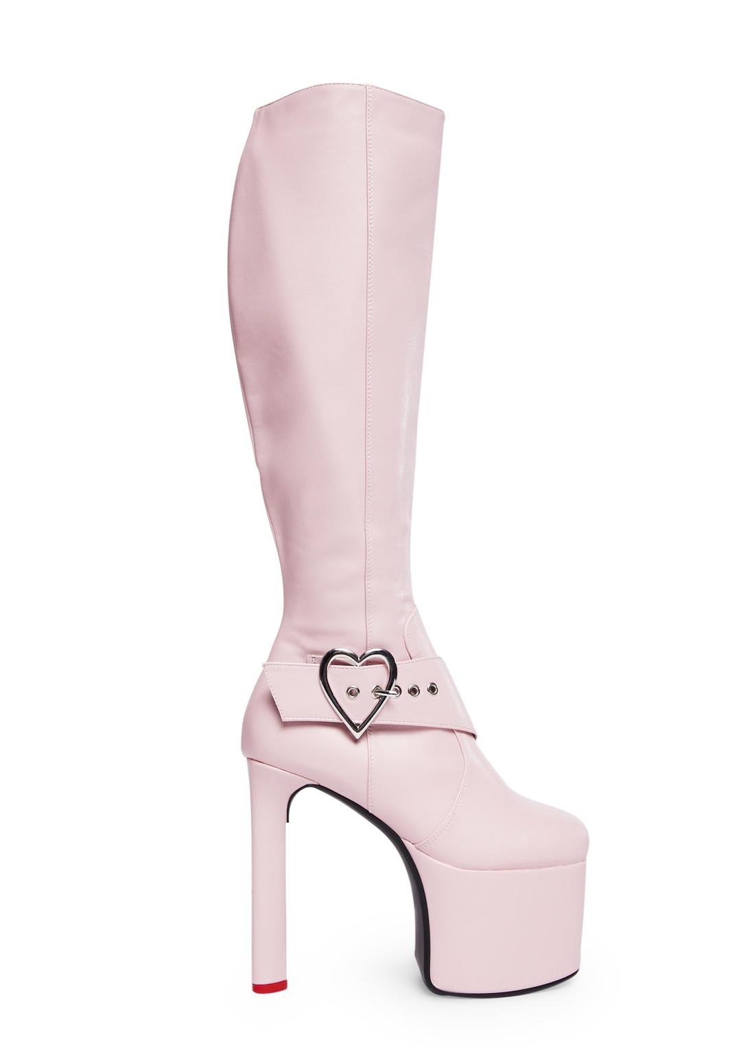 Cupid Thigh-High Boots - Pink - US 5