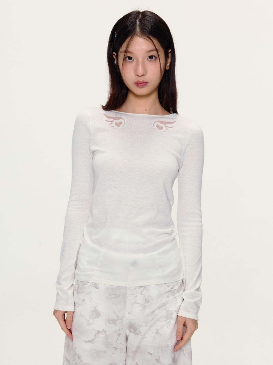 YaWhat Wing Hollow Silky Long Sleeve (2color)