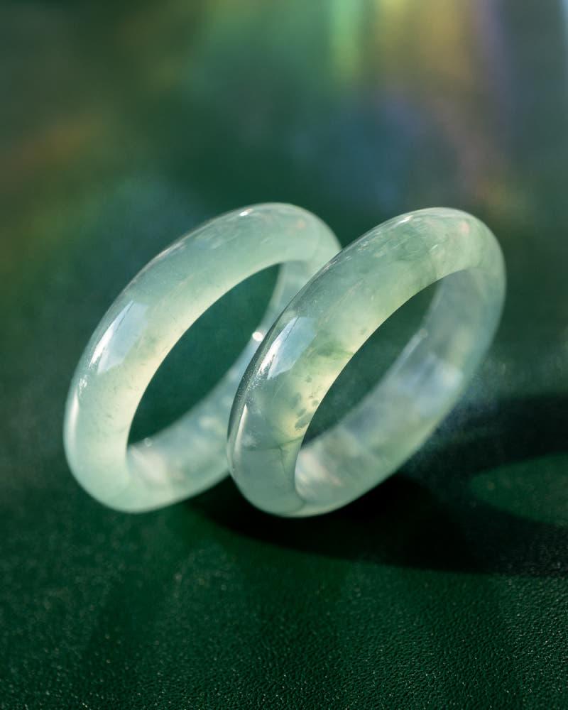 A 제이드 푸른빙종 비취 옥반지 19호 경옥 Blue Jade no.4