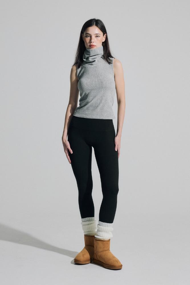 양면기모 9부 힙업레깅스 - 블랙 (XS/S/M/L/XL)