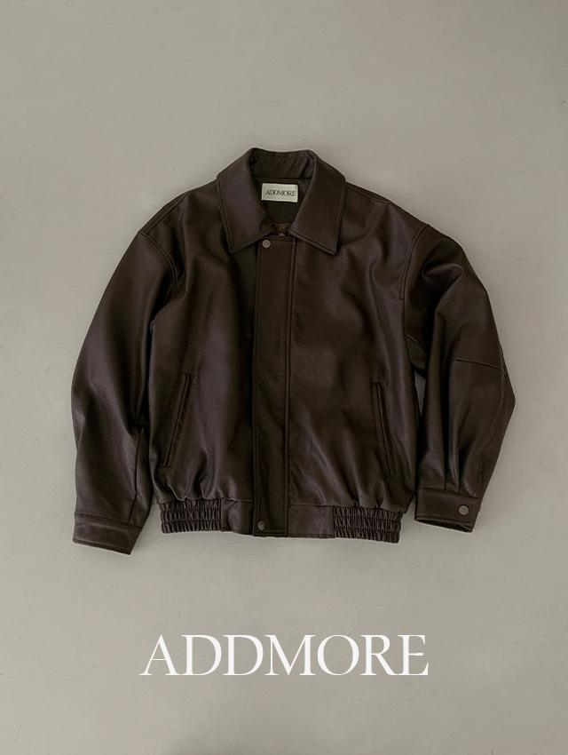 에드모어 [단독] [☃️2만장돌파/누빔자켓/가죽자켓][에드모어] mjk467 헤일리 오버핏 레더 자켓