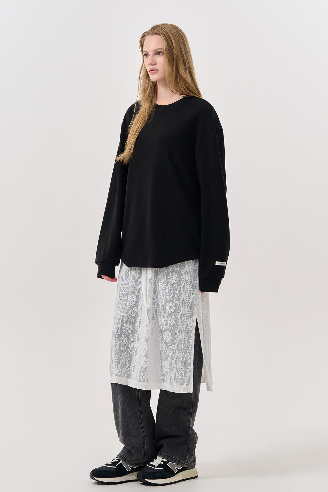 UNISEX 베이직 사카리바 롱 슬리브 티 [BLACK]