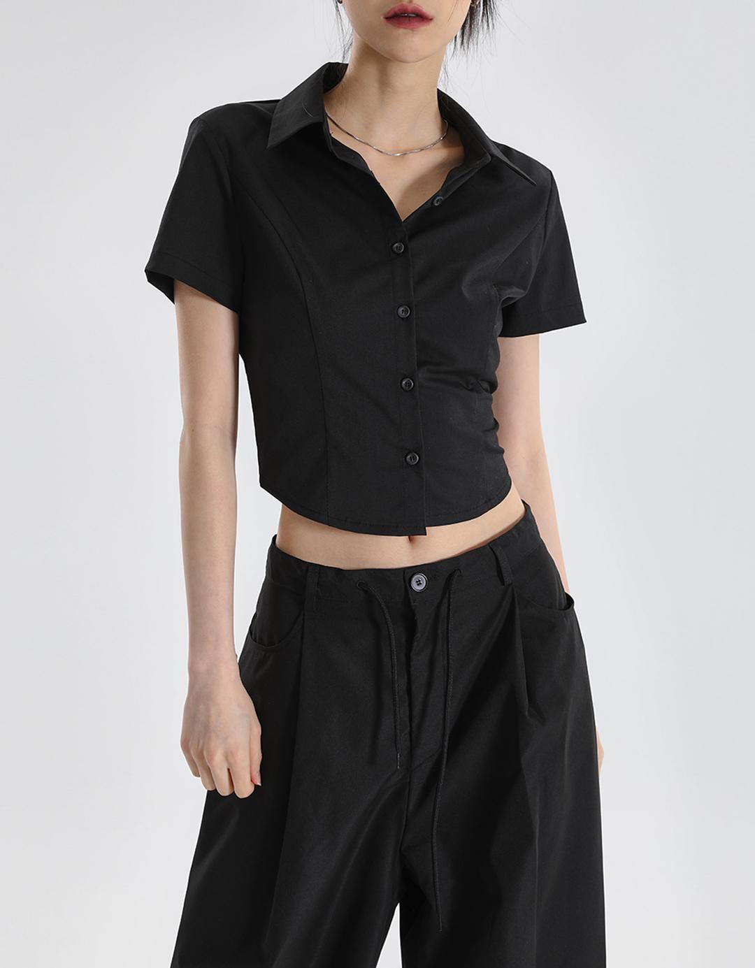 블랙업 [2만장판매] [MADE] 샤큰 베이직 반팔셔츠 (2TYPE)