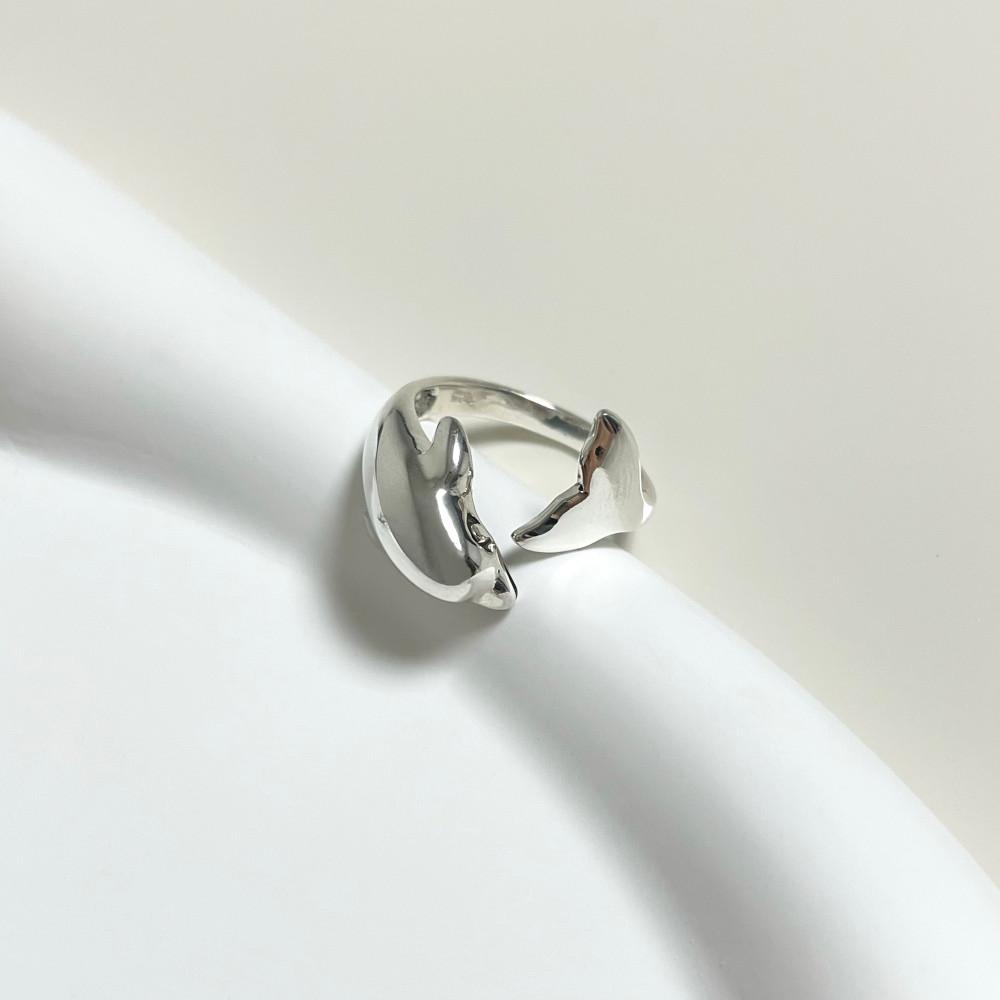 925 Sliver 돌고래 반지 돌고래 꼬리