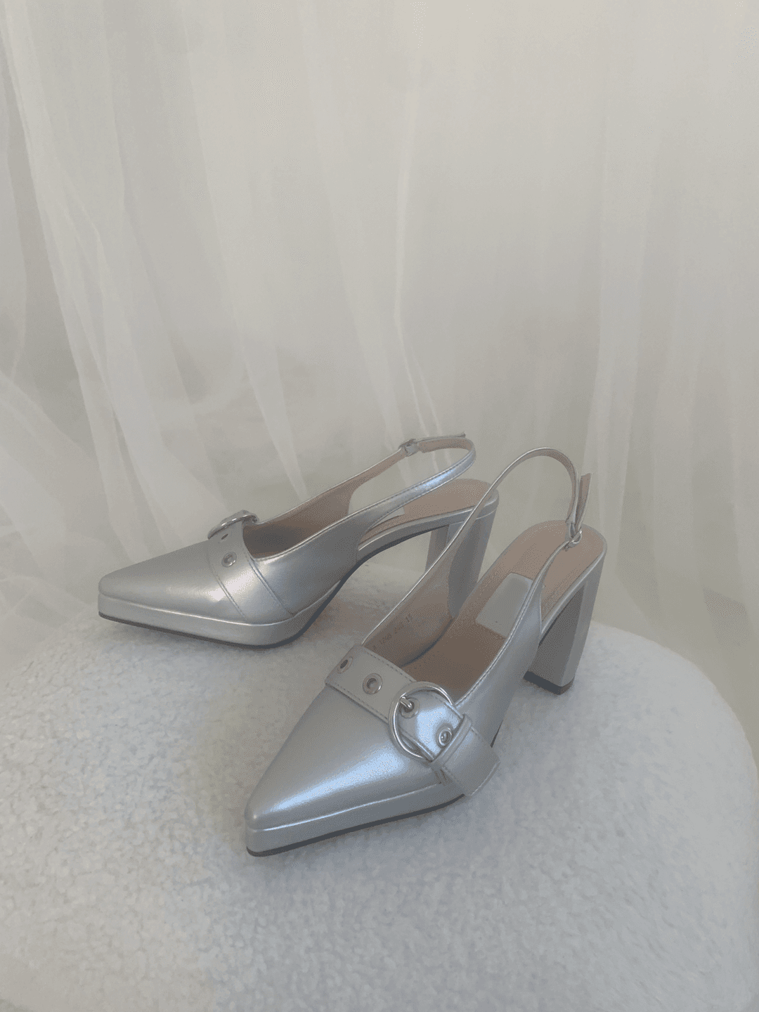 Ruteni Buckle Silver Mule
