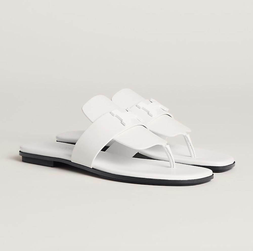 에르메스 여성 갤러리 샌들 카프스킨 화이트 H231036Z 90380
