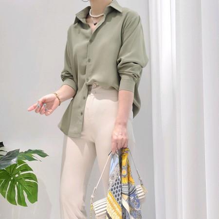 이런 상품 어때요? 무배 가을 여리 찰랑 쉬폰 폴리 링클프리 구김 정장 오피스 루즈핏 카라 롱 블라우스 셔츠