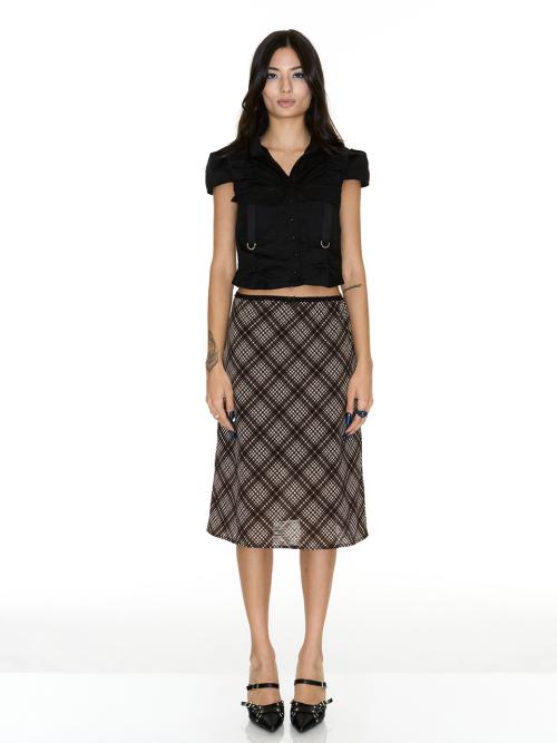 CHECK MIDI SKIRT