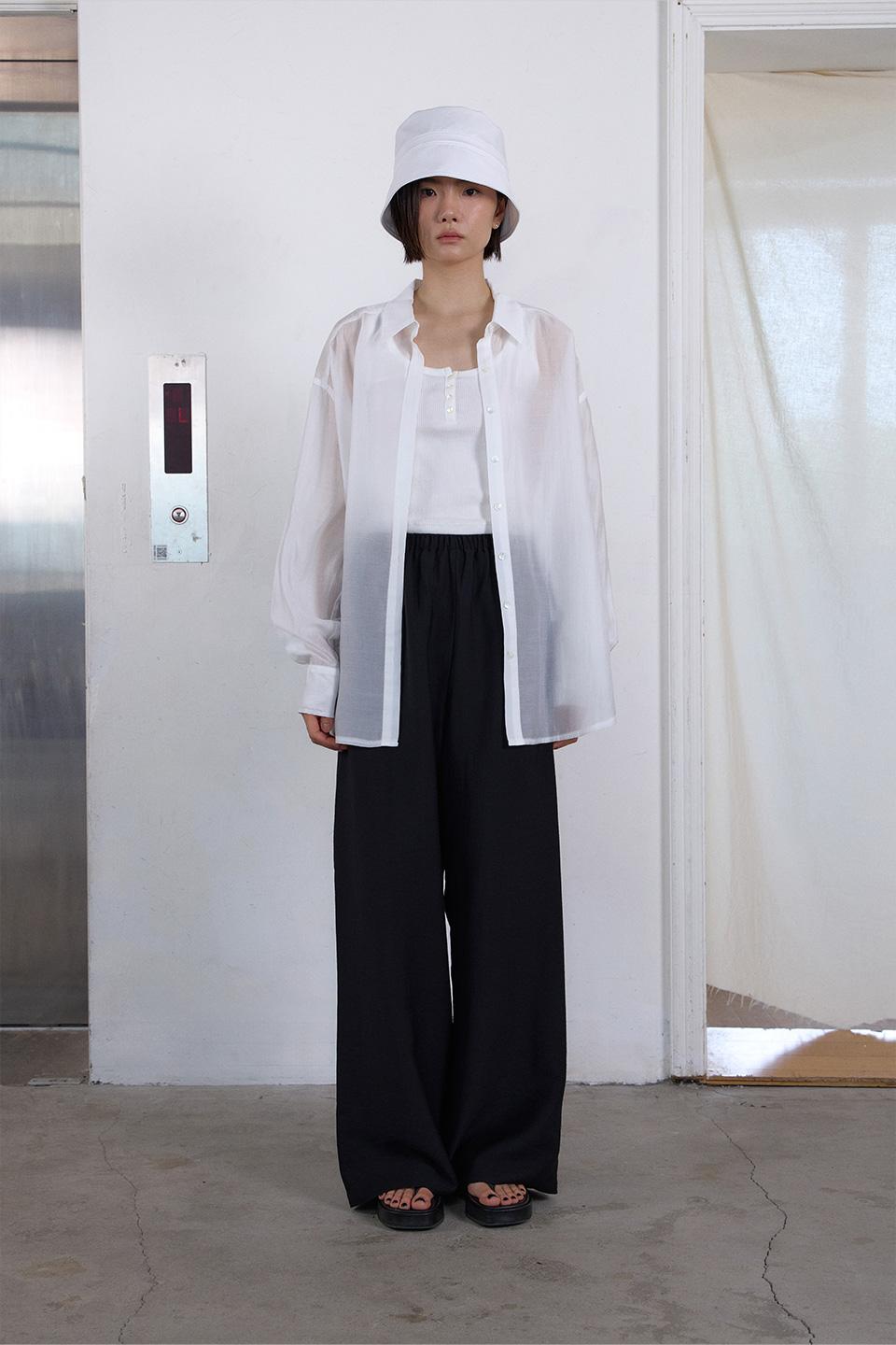 Summer Wide Sheer Pants_Black