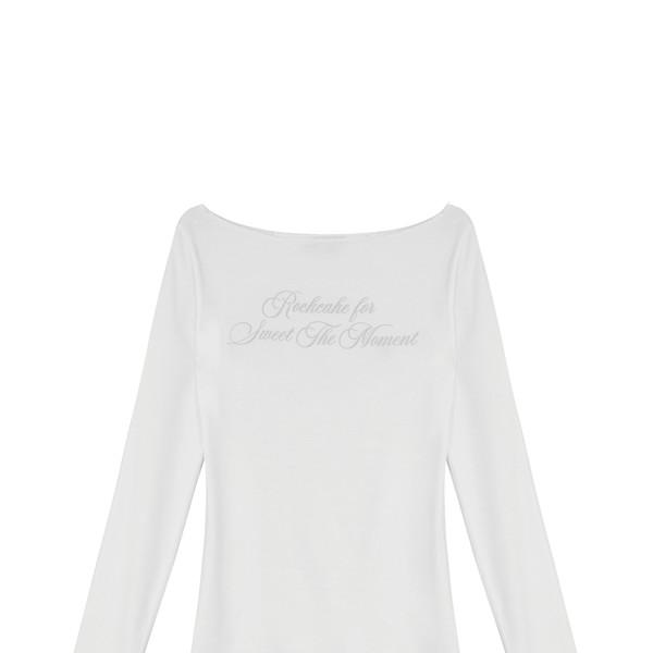 Cursive Mesh Top - Ivory