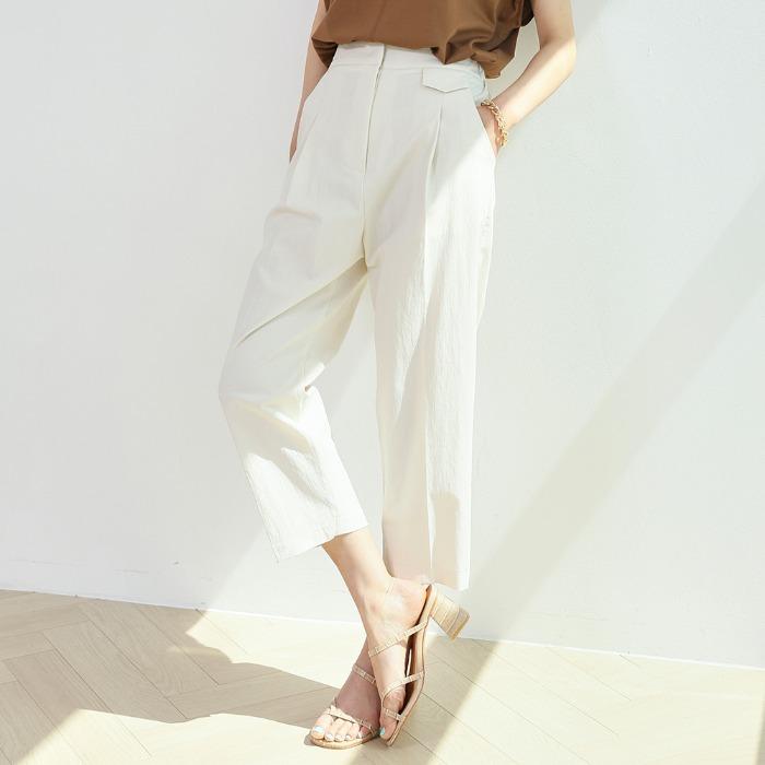 포켓 핀턱 배기 슬랙스