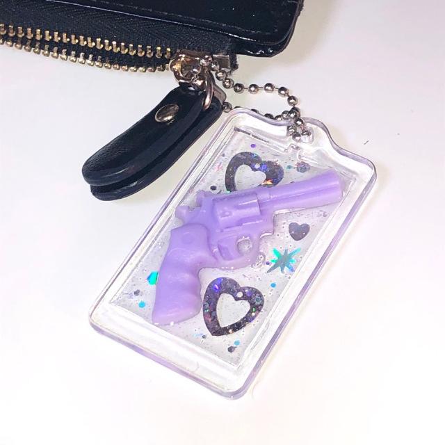 purple love gun keyring