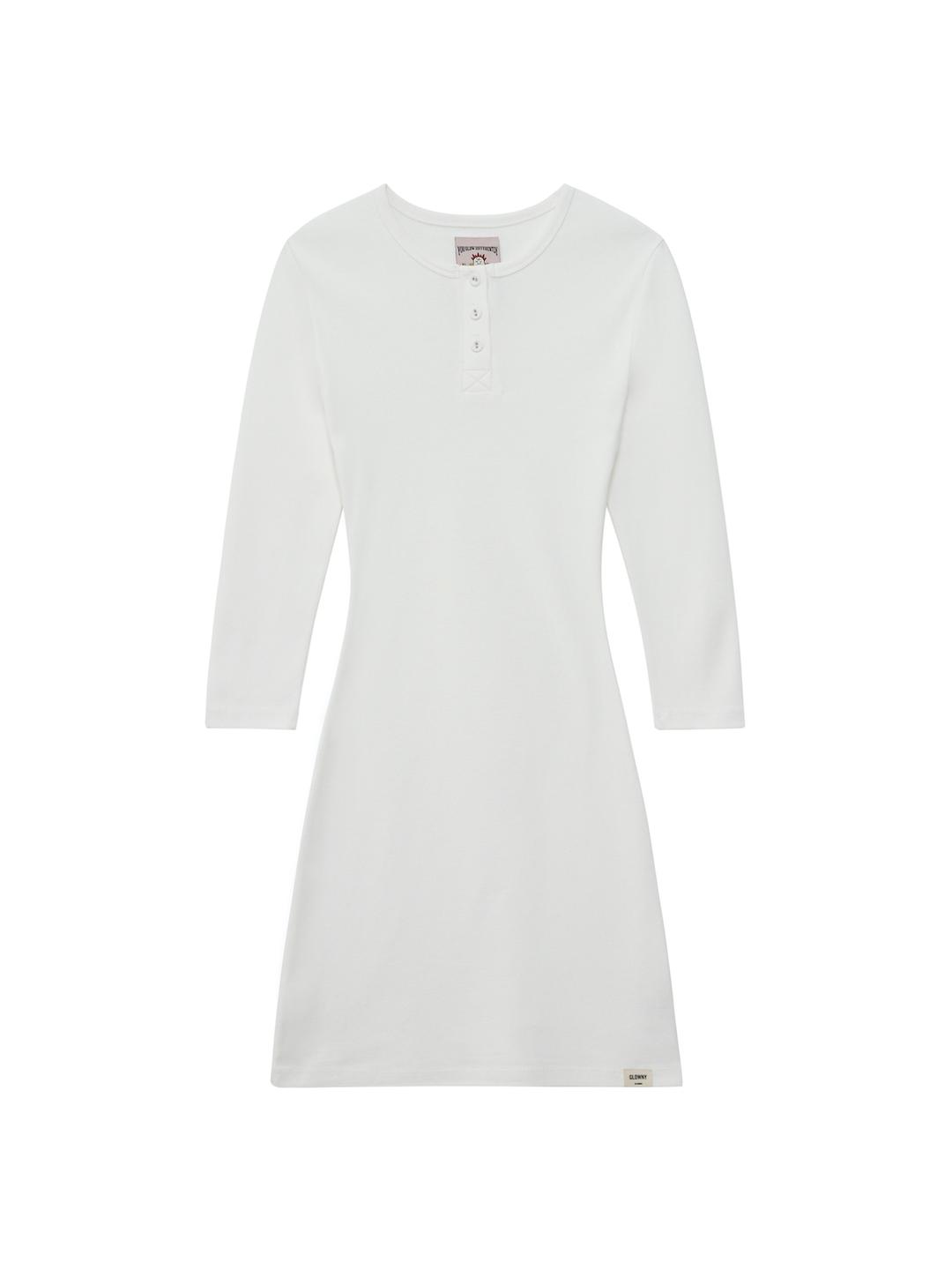 3/4 BUTTON FLY MINI DRESS