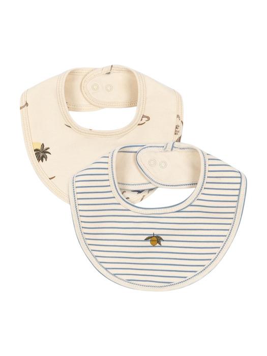 [국내공식] 베이직 턱받이 2팩 KUBI STRIPE BLUIE