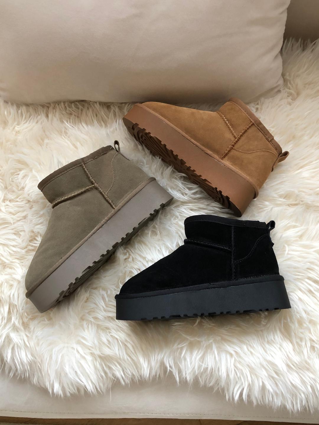 [Leather] 플랫폼 숏 어그 부츠