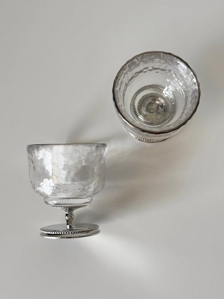 silver-rim mini glass/ 실버림 미니 유리 와인잔 소주잔 고블렛잔 사케잔 찻잔