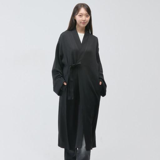 리슬 사계절 중치막 블랙 여자 남자 봄 가을 생활한복