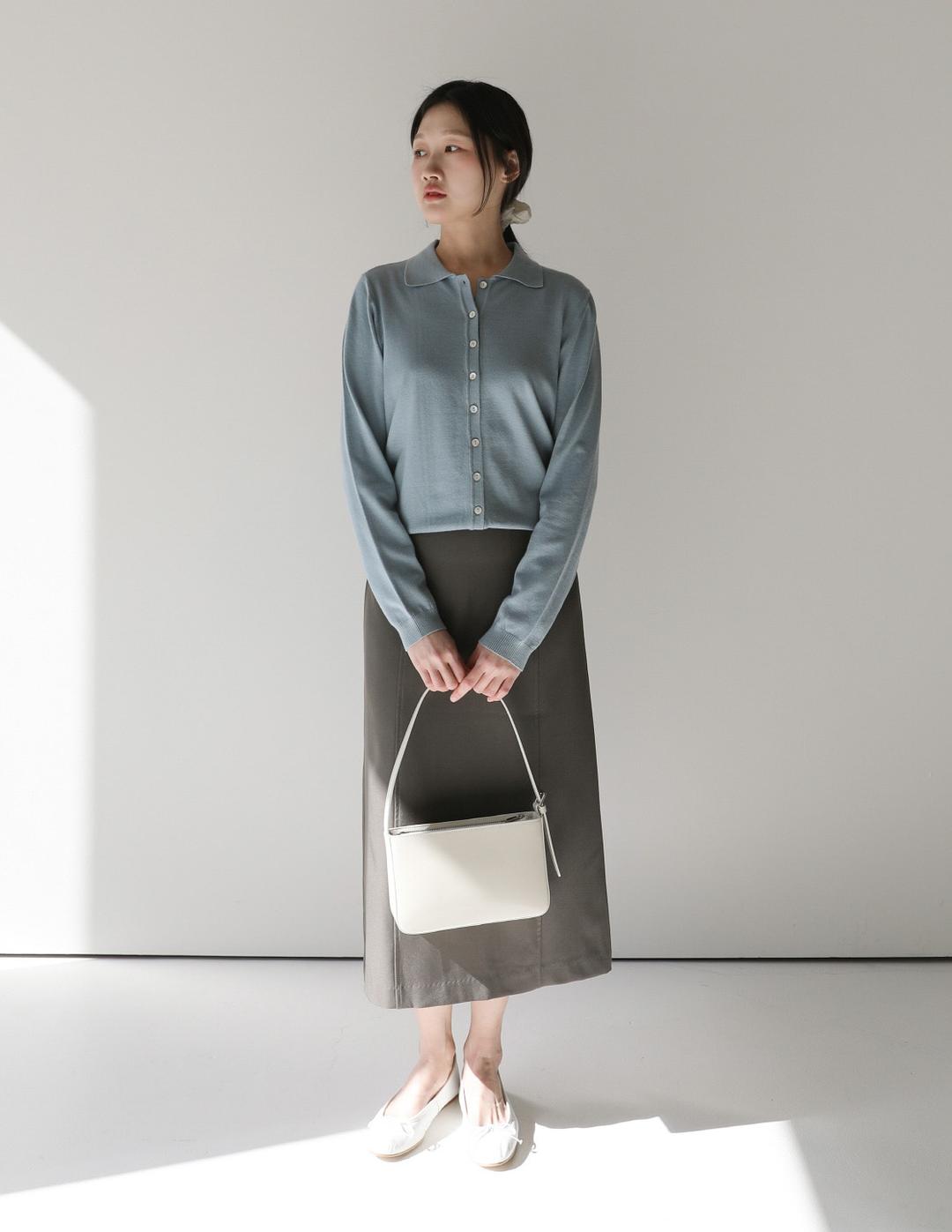 스탠 칼라 가디건