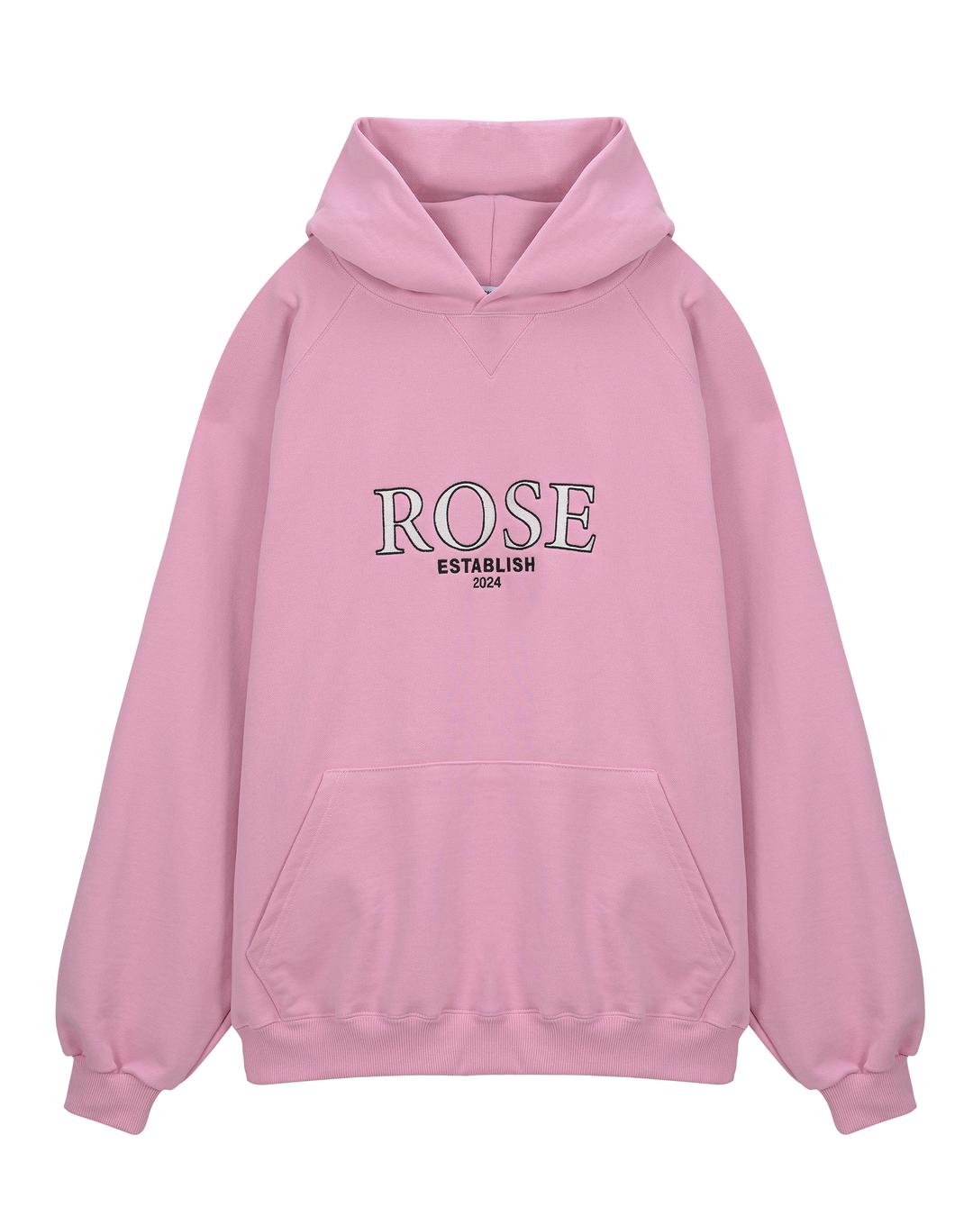 OVERFIT HEAVY COTTON ROSE HOODIE PINK