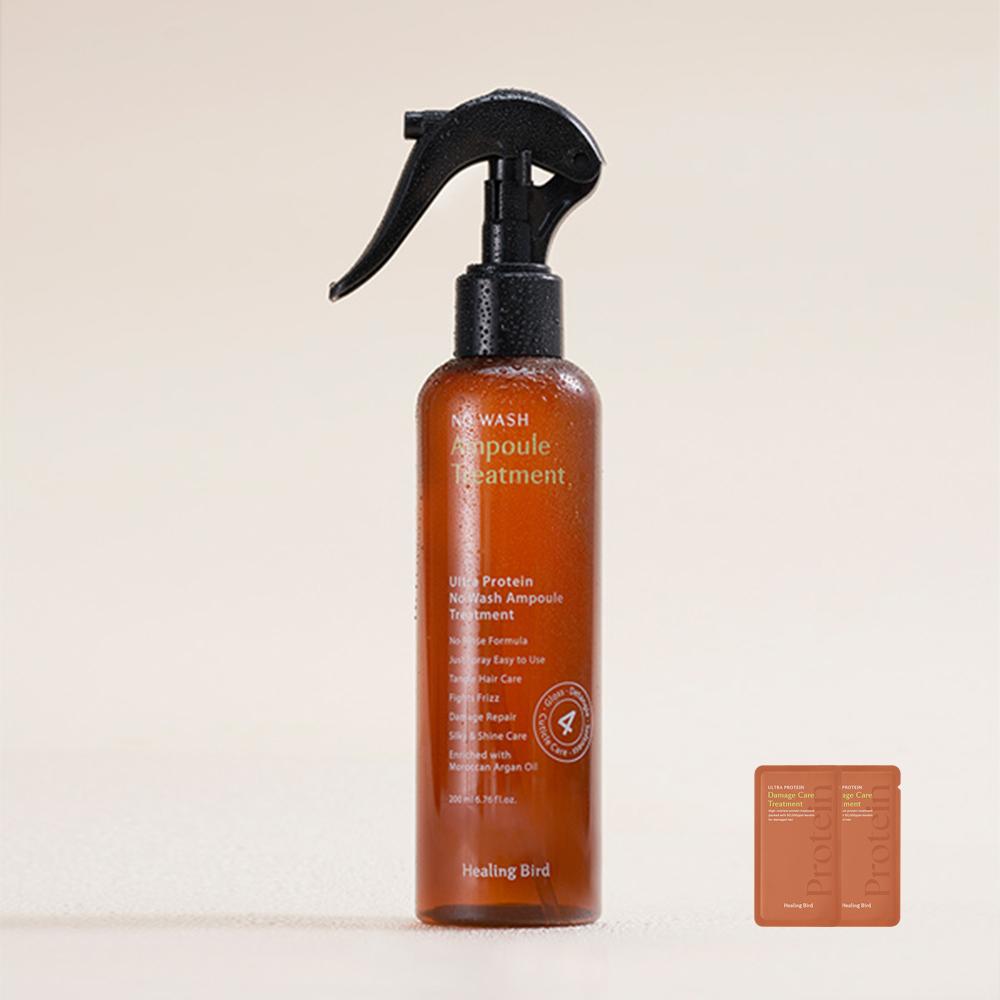 힐링버드 울트라 프로틴 노워시 앰플 트리트먼트 AD 200ml [증정] 데미지케어 트리트먼트 6mlX2매