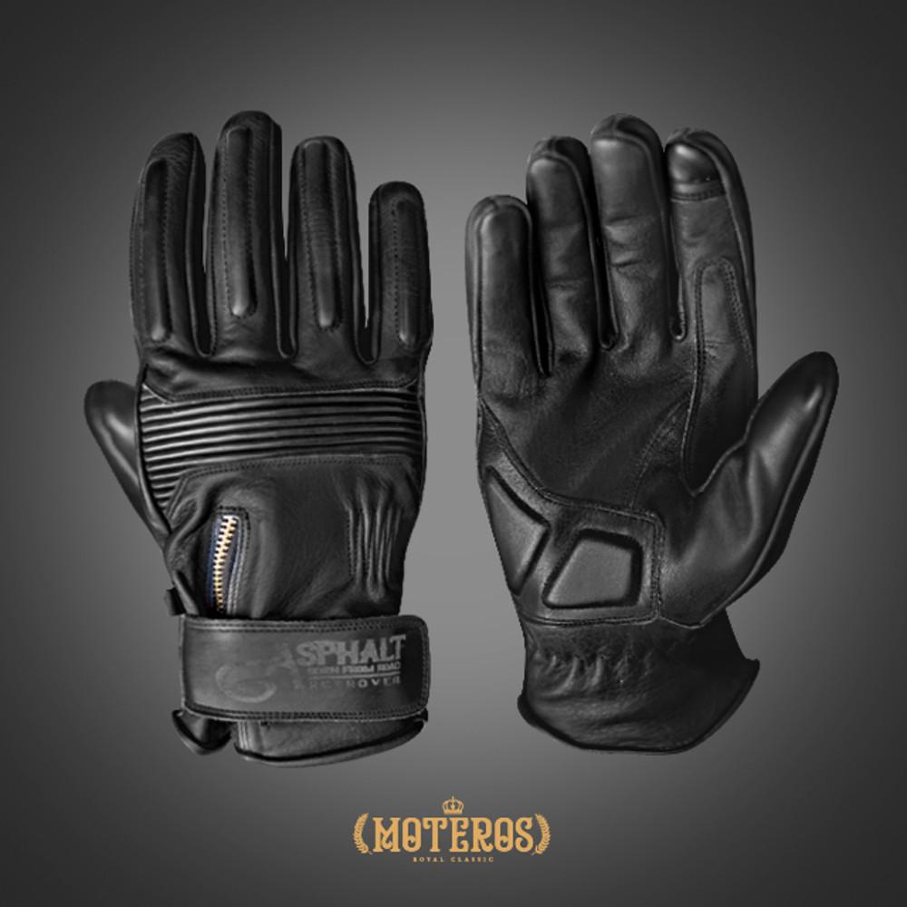 [아스팔트 블랙] 레트로버 클래식 바이크 오토바이 가죽 장갑 글러브