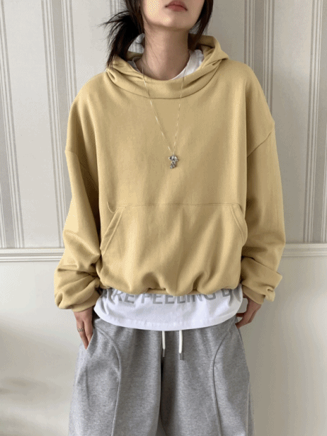 하이넥 무지 후드 T (3 color)