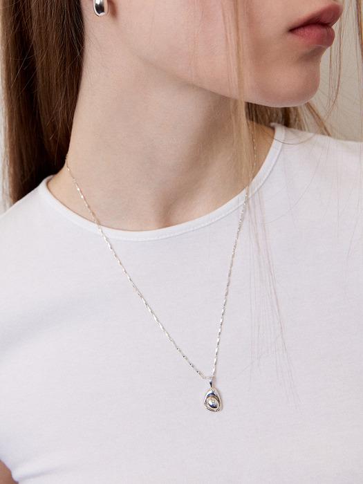 Melting pendant Necklace (silver)