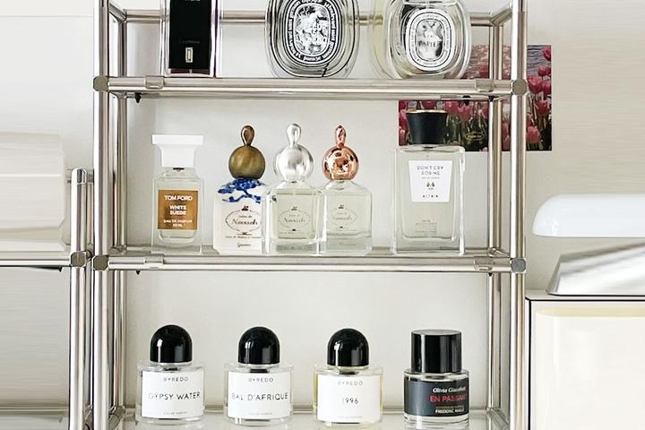 미니 3단 아크릴 모듈선반 다용도 화장품 향수 정리대 진열대 정리함 7colors