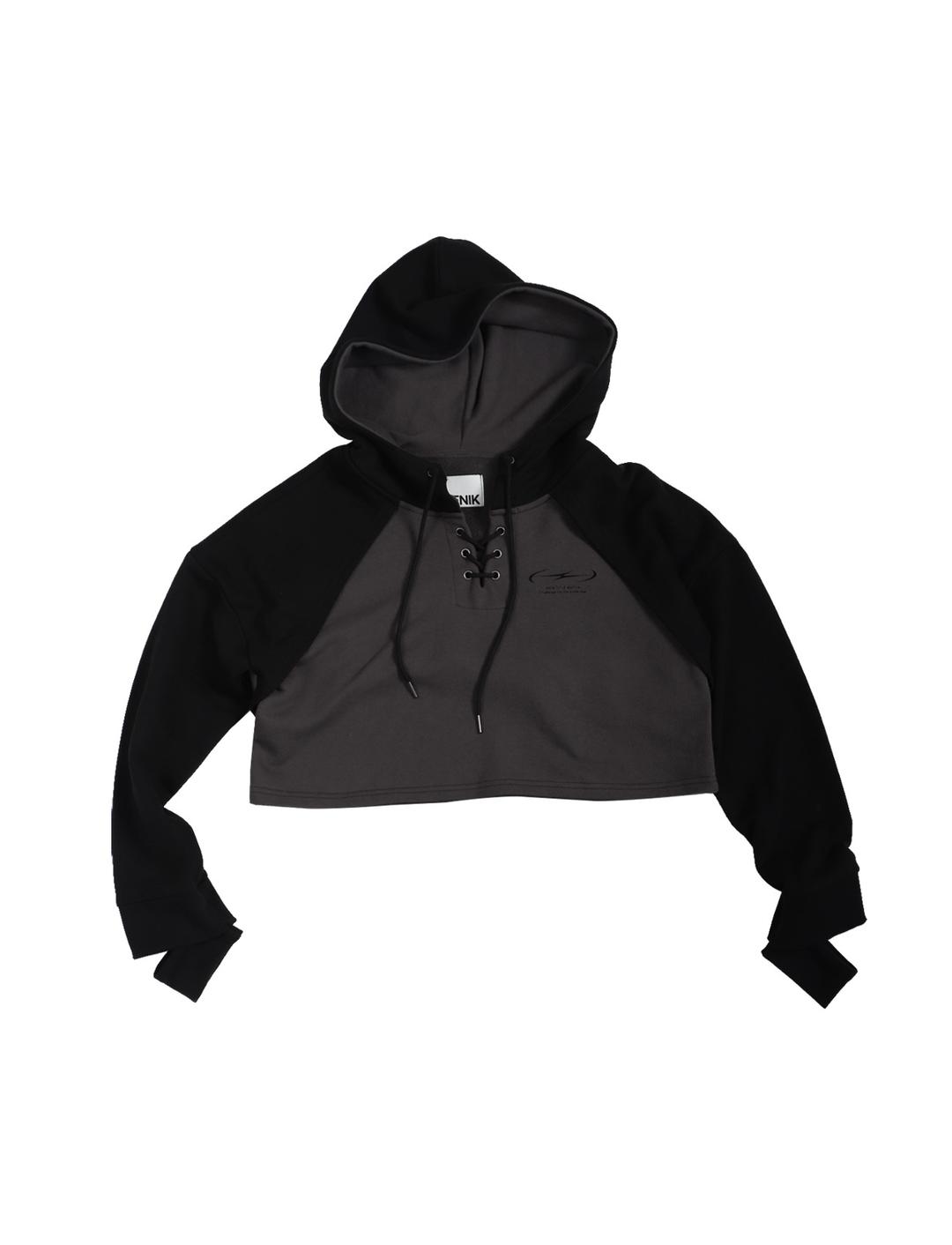 Boxer crop hoodie - Black