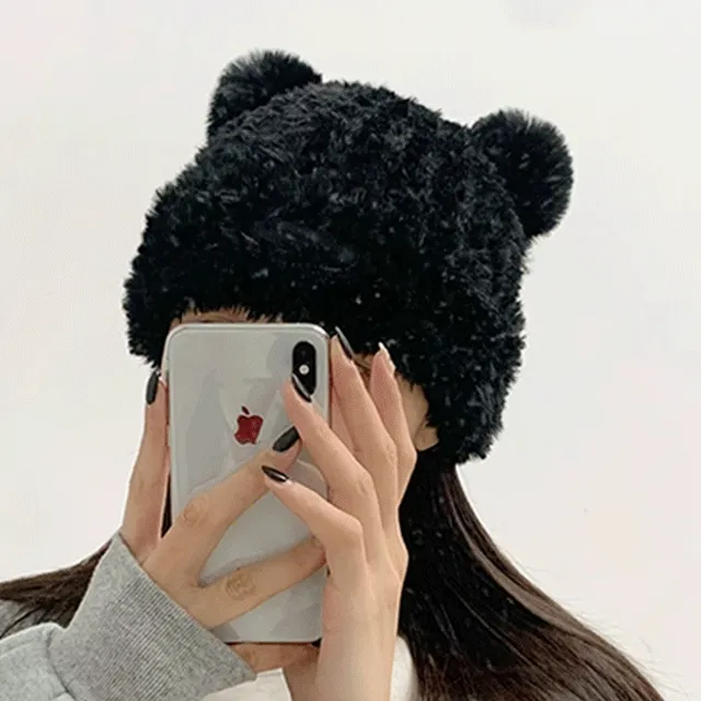 [고퀄/ 당일출고] 포근 곰돌이 비니 2 (4 color) 겨울 곰돌이 모자