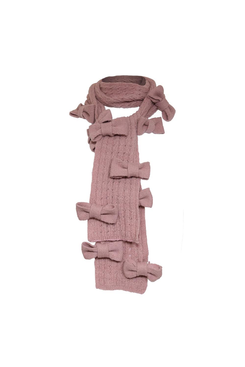 KNIT RIBBON MUFFLER PINK