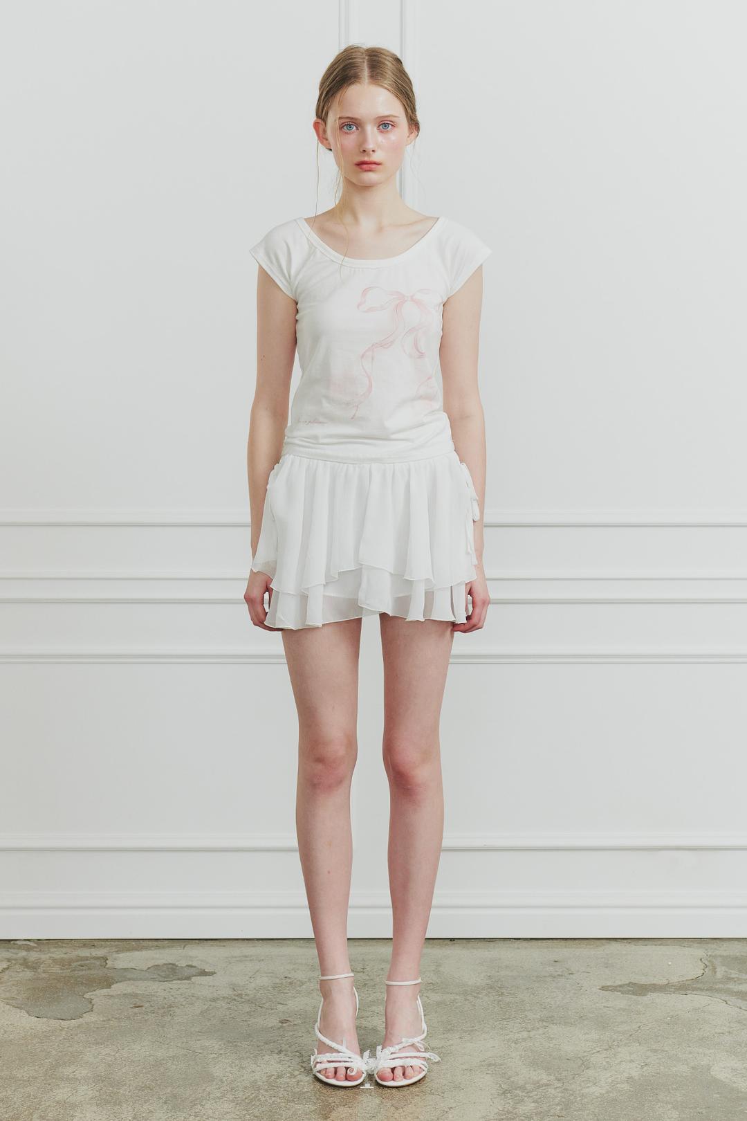 [5/8~] VERA RIBBON TEE white