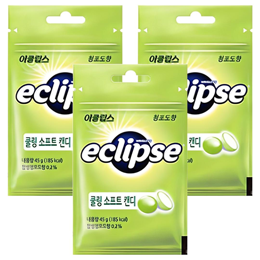 이클립스 쿨링 소프트 캔디 청포도향, 45g, 3개