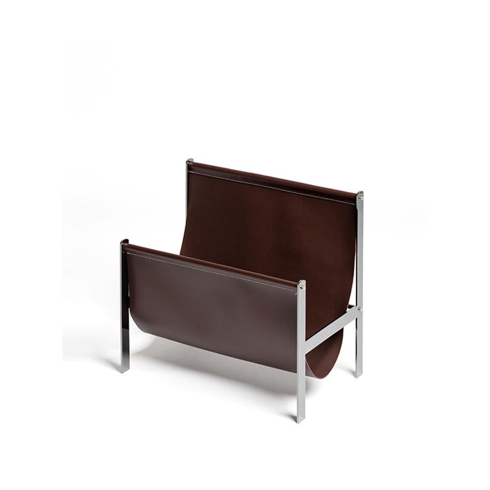 에보니 가죽 잡지꽂이 미니멀 매거진랙 카페 스튜디오 오브제 미드센츄리 모던 책꽂이 빈티지