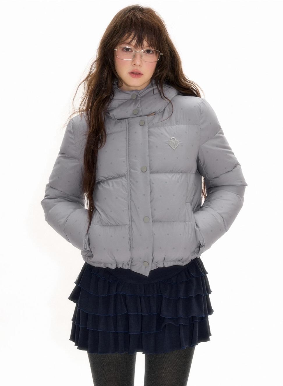 NECY STUDIO Printed Hoodie Down Jacket (2color)