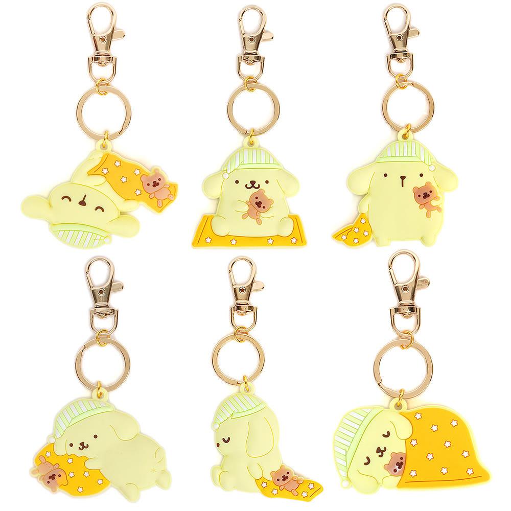 산리오 폼폼푸린 아이 졸려 시리즈 러버 키홀더 / 에어팟 다이어리 키링