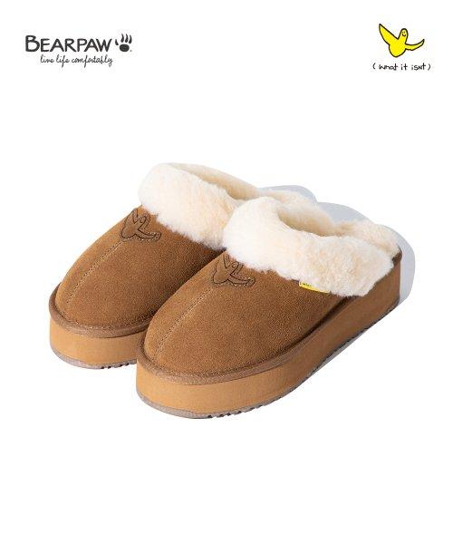 [BEARPAW X WII] 엔젤 양털 뮬 브라운