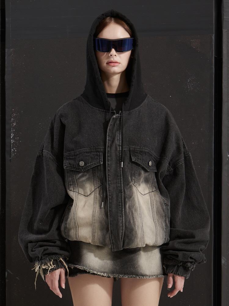 COVER DENIM JACKET-BLACK