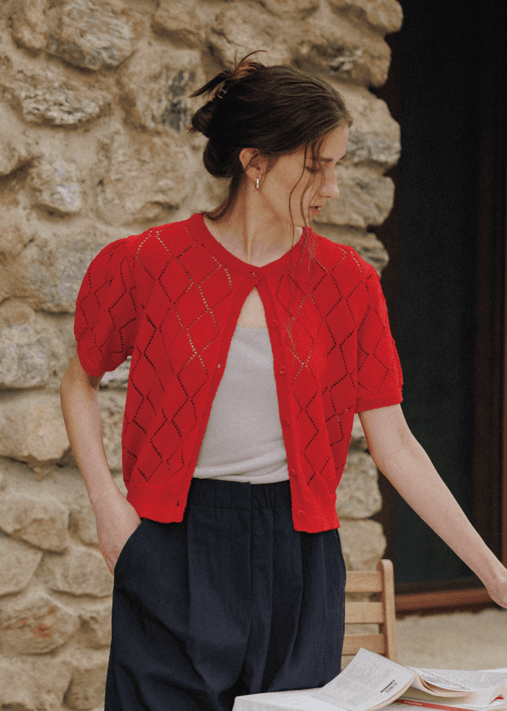 Puff Punching Cardigan(Red)
