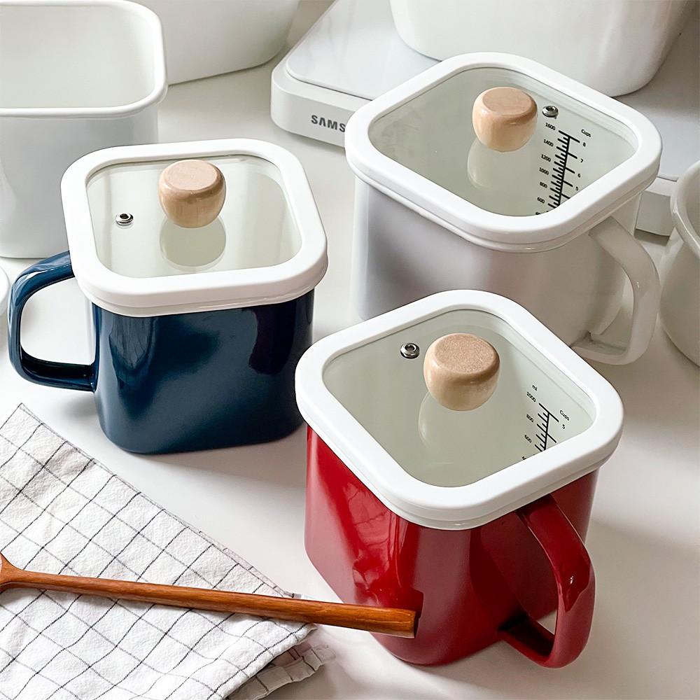 그리살다 인덕션 사각 법랑냄비 라면 손잡이 뚜껑 1.45L