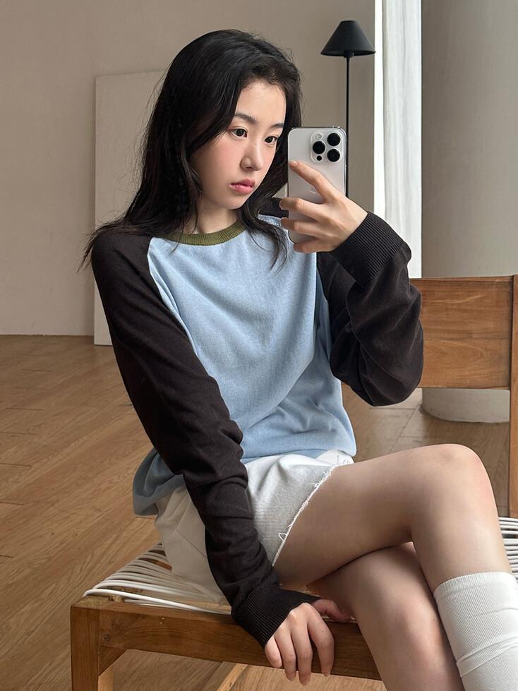Peter raglan knit (sky blue)