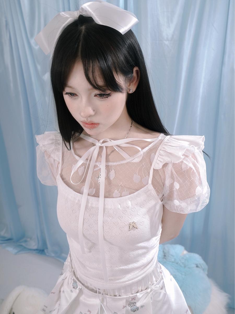 Jacquard Lace Mesh Top