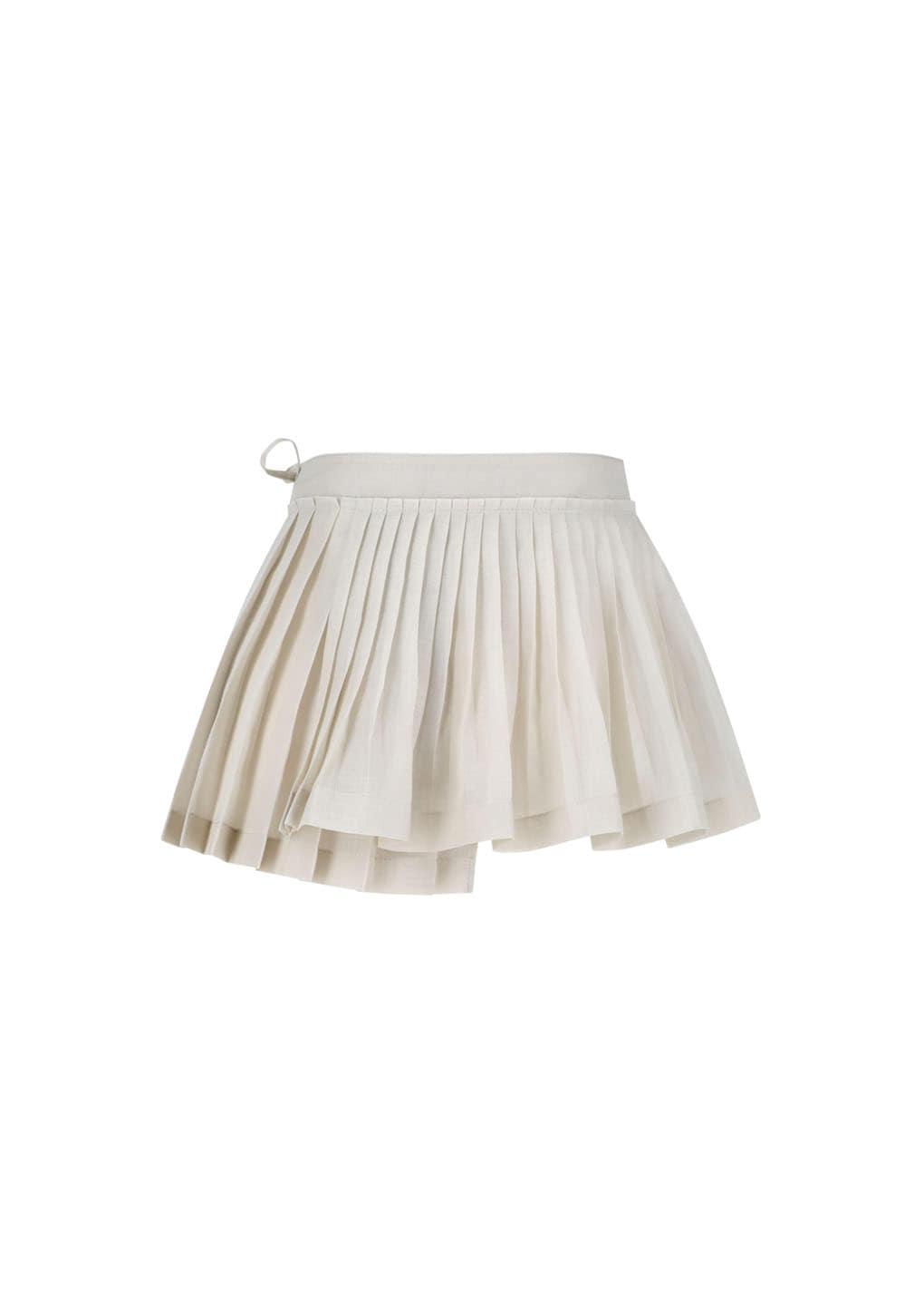 Pleated Belt, Beige