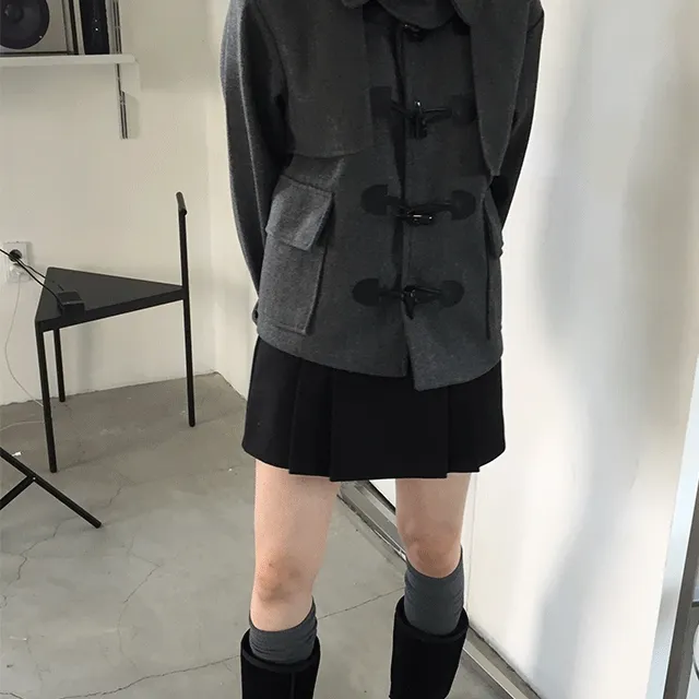 베키 떡볶이 숏 더플 코트 (2colors)