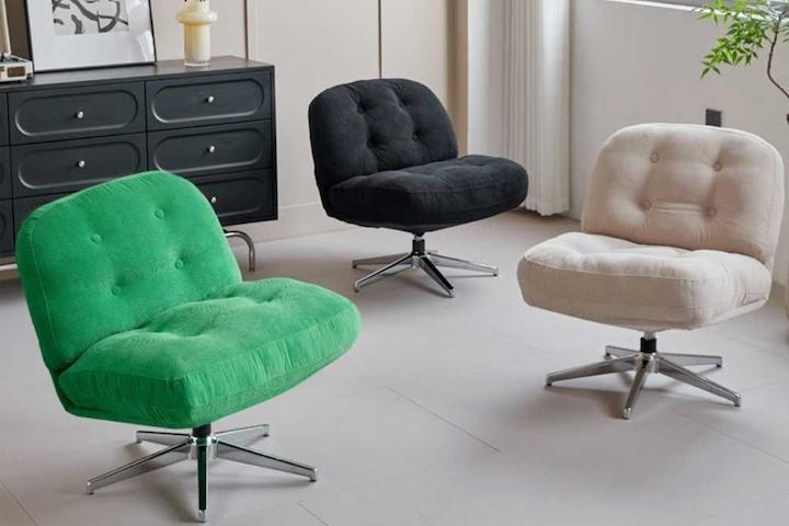 미드센추리 편안한 회전 1인 암체어 코지 소파