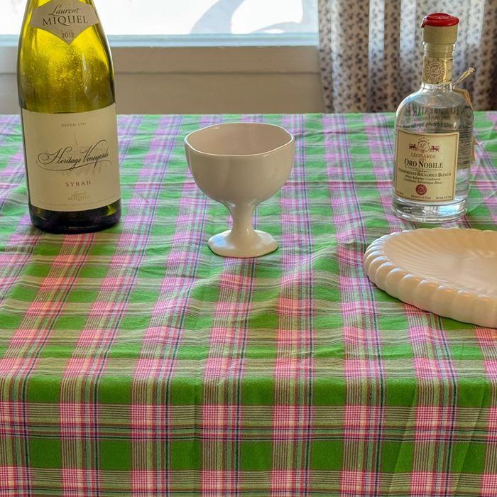 retro green check table cloth 빈티지 테이블보 식탁보 캠핑식탁보