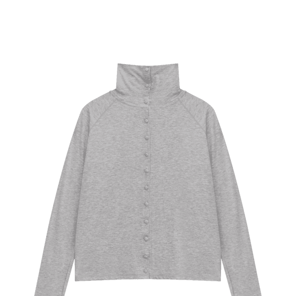 high neck jersey cardigan