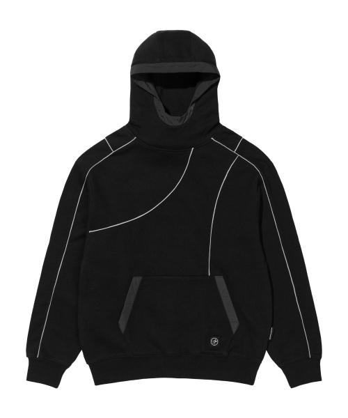 LM BLOCKING REFLECTIVE PIPING NYLON MIX HOODIE (BLACK)