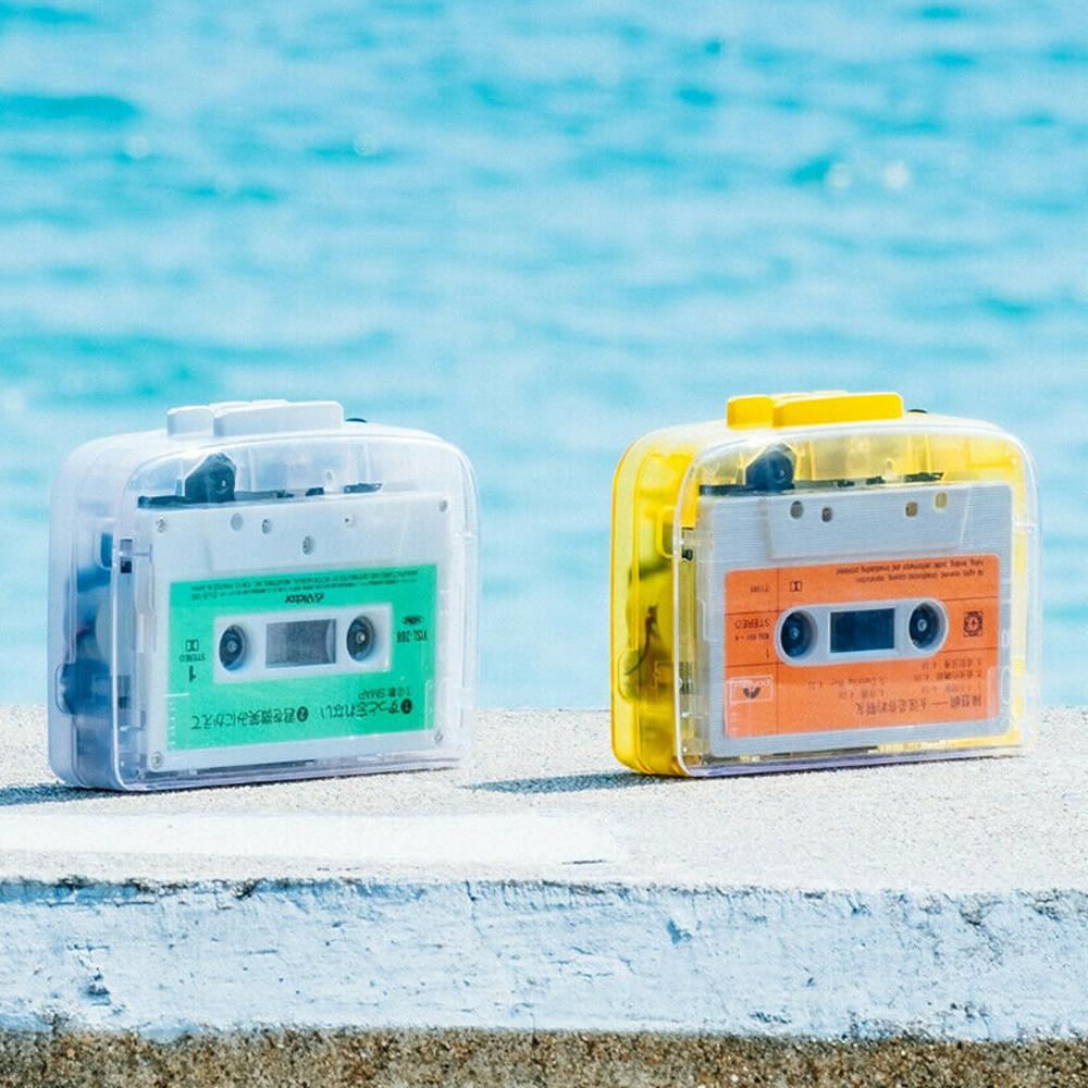 투명 카세트플레이어 휴대용 레트로 블루투스 화이트 NINM