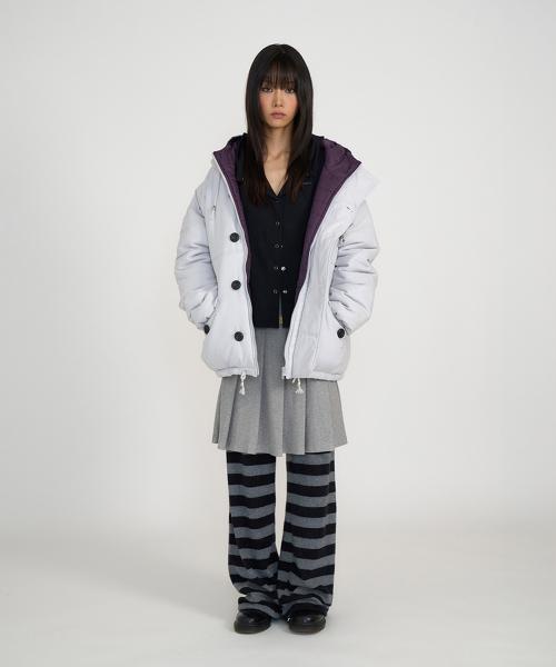 PUFFY THINSULATE REVERSIBLE JUMPER (LIGHT GREY & PURPLE)